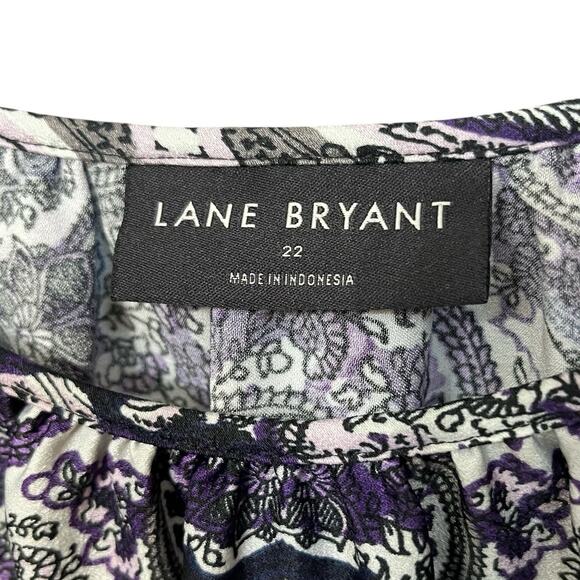 Lane Bryant Paisley Print Belted Maxi Dress Size 22 Boho 3/4 Sleeve Party Satin - Picture 5 of 8